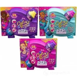 MATTEL Barbie Color Reveal Glitter, Bambole Con 25 Acconciature E Sorprese A Tema Festa, HBG38