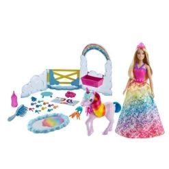 MATTEL Barbie Dreamtopia, Bambola Con Unicorno GTG01