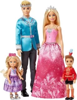 MATTEL Barbie Dreamtopia Famiglia Reale 4 Personaggi Inclusi