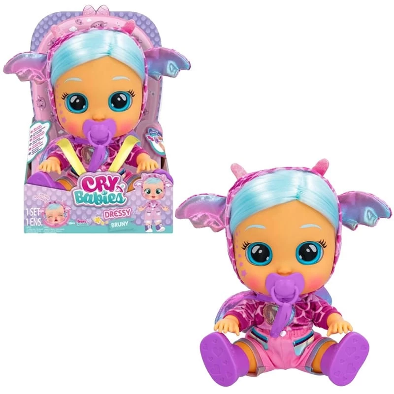 IMC TOYS Cry Babies Fantasy, Nuove Bambole Con Capelli Veri, Dressy Hannah, Jenna E Bruny - immagine 2
