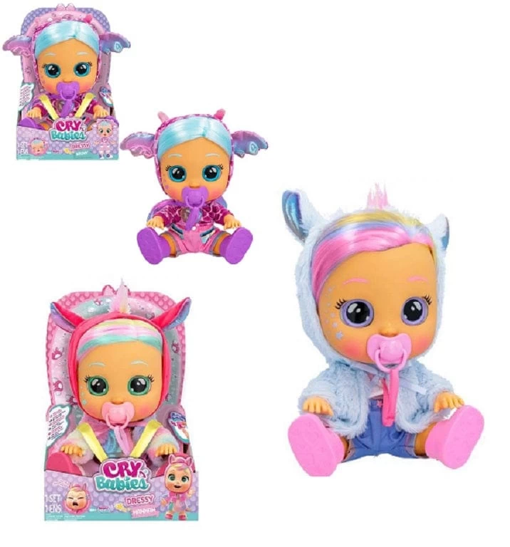 IMC TOYS Cry Babies Fantasy, Nuove Bambole Con Capelli Veri, Dressy Hannah, Jenna E Bruny