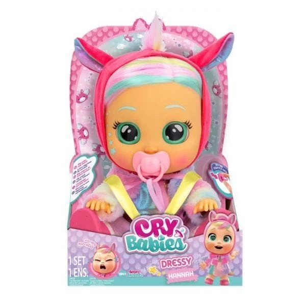 IMC TOYS Cry Babies Fantasy, Nuove Bambole Con Capelli Veri, Dressy Hannah, Jenna E Bruny - immagine 3