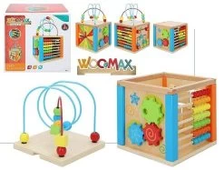 Cubo Attività In Legno Per Bambini +18m, Gioco Multi Attività Apprendimento