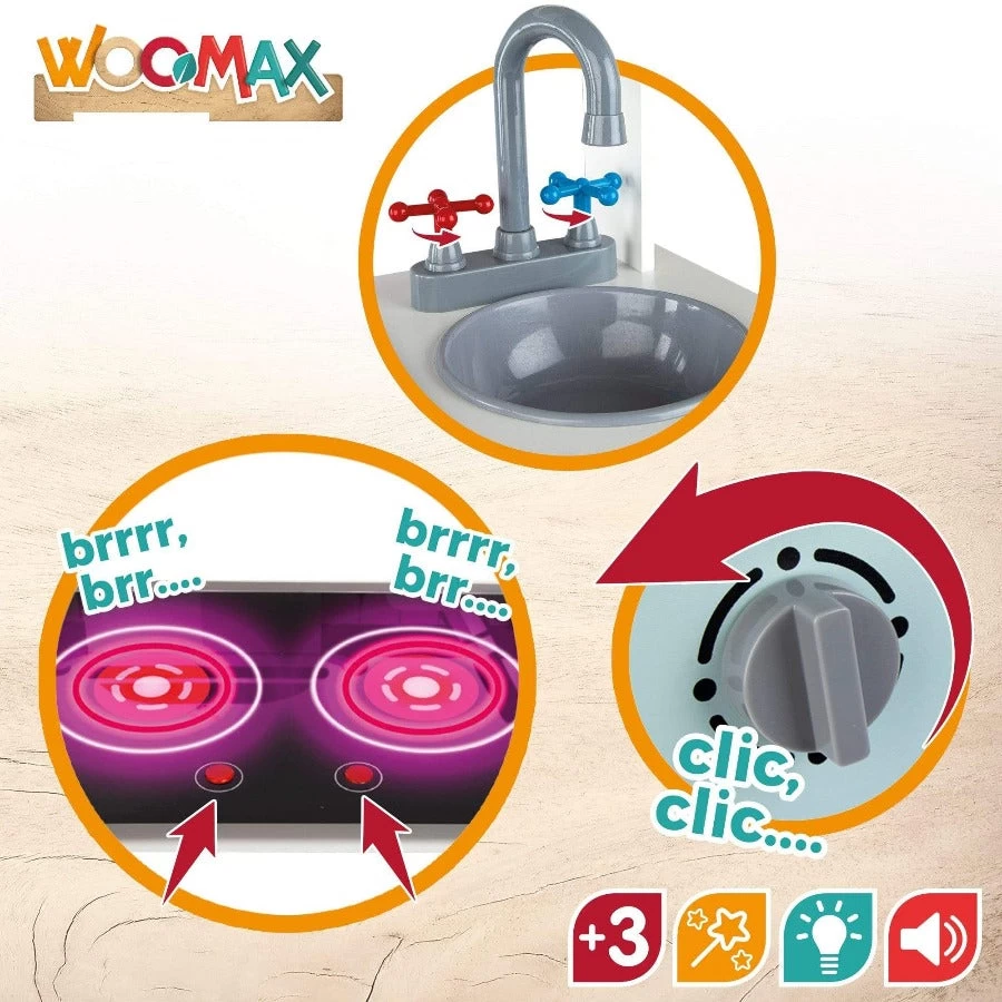 Cucina In Legno Per Bambini Con Luci E Suoni - immagine 4