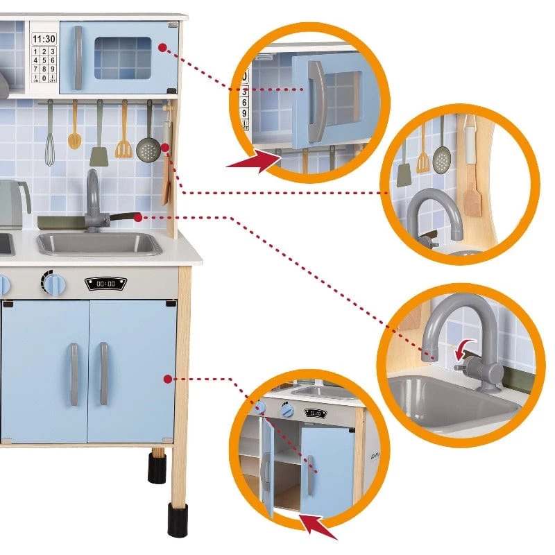 Cucina In Legno Per Bambini Con Luci E Suoni, Altezza 104 Cm - immagine 4