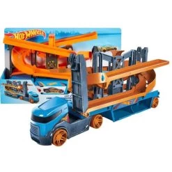 MATTEL Hot Wheels Camion Trasportatore Con Veicolo, Playset Solleva E Lancia GNM62