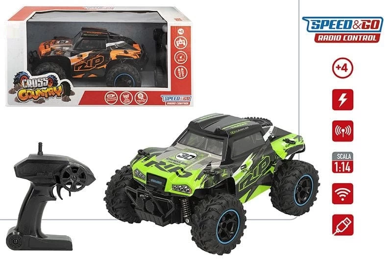 Macchina Telecomandata Cross Con Batterie E CaricaBatterie, Scala 1:14