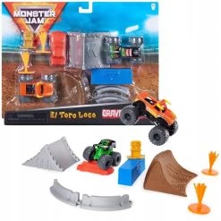 SPIN MASTER Monster Jam Playset Con Veicoli, El Toro Loco E Grave Digger