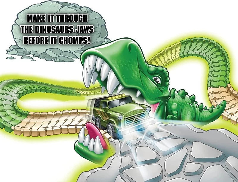 Magic Tracks, Pista Dei Dinosauri, Circuito Flessibile Con Macchinina Elettrica - immagine 3