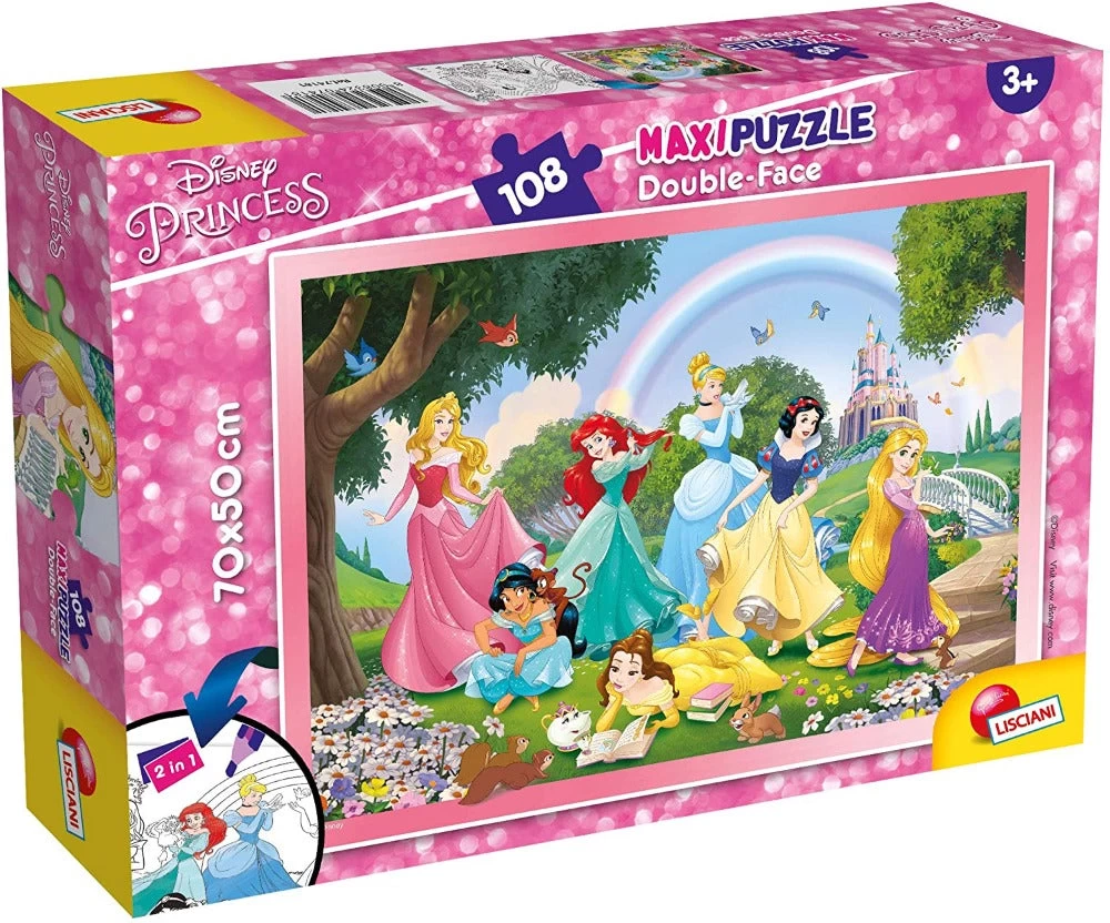 Lisciani Disney Princess Maxi Puzzle Colorabile 2in1 - 108 Pezzi